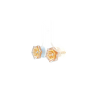 22K Two-Tone Gold Stud Earrings | Elegant Polished Tops