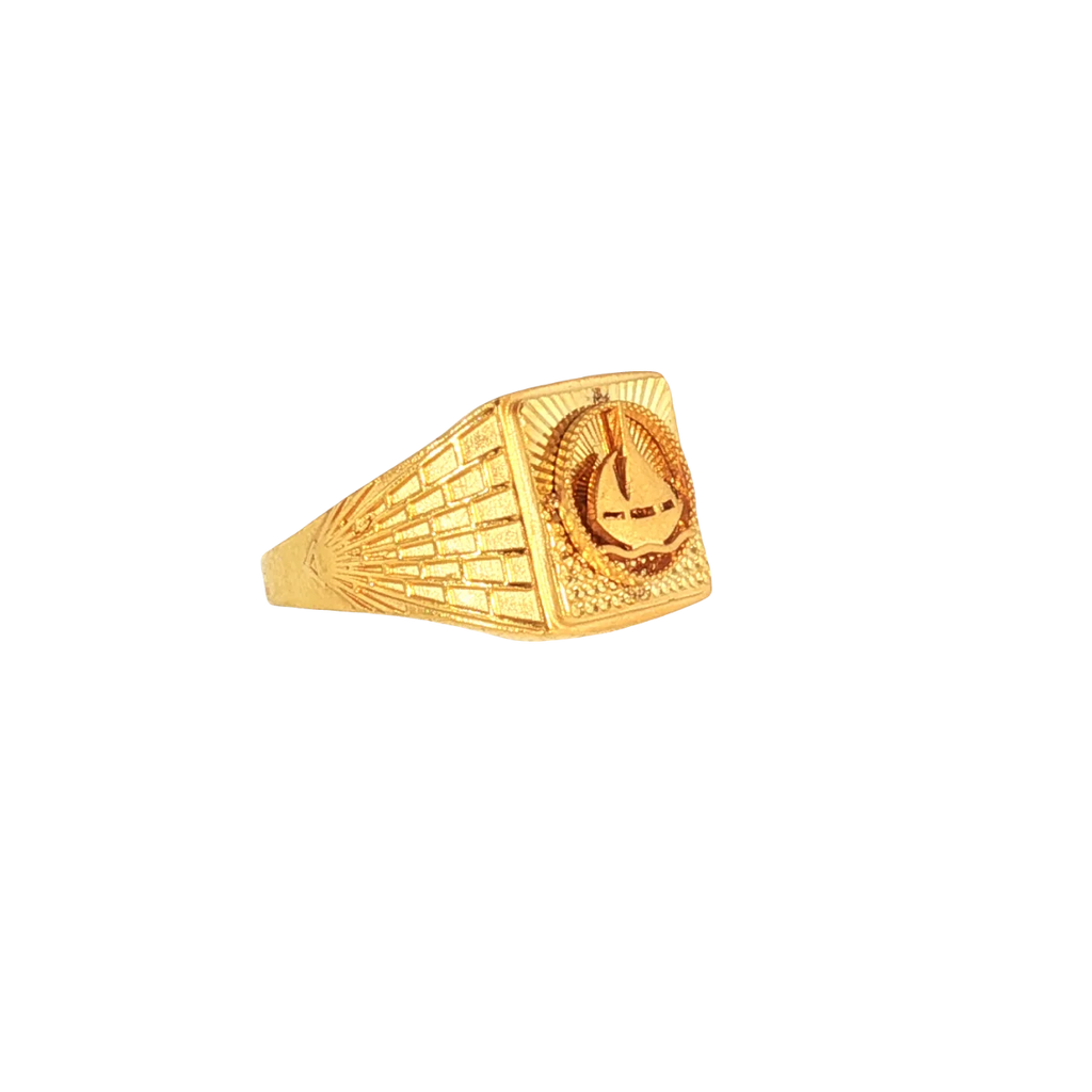 Fancy 22K Yellow Gold Men’s Ring – 6.1g, Size 10.5
