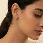 22K Yellow Gold Fancy Stud Earrings | Ultra-Lightweight Polished Tops