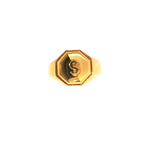 21K Men’s Yellow Gold Fancy Ring – 6.4g, Polished Finish, Resizable, Size 10