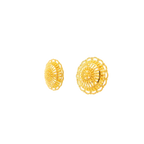 22K Yellow Gold Traditional Stud Earrings | Heavy Luxury Polished Tops
