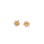 22K Two-Tone Gold Stud Earrings | Elegant Polished Tops