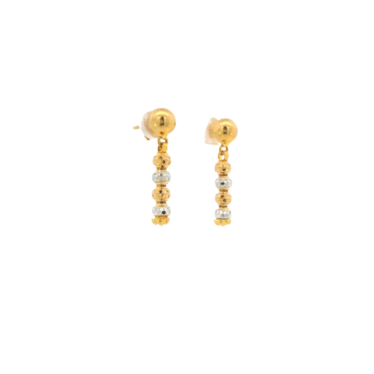 22K Two-Tone Gold Hanging Earrings | Stylish Long Drop Tops