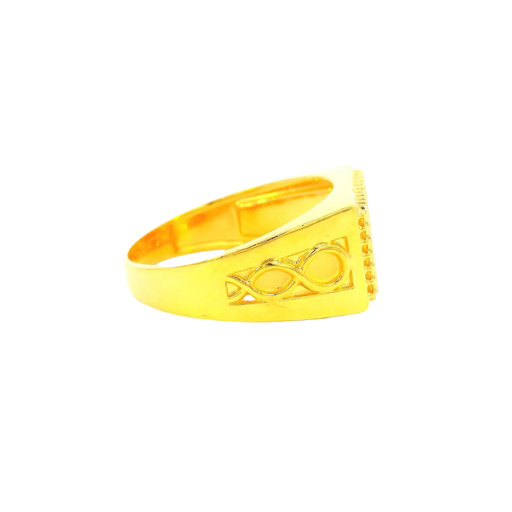 22K Two-Tone Yellow & White Gold Men’s Ring (7.7 Grams) – Modern & Elegant
