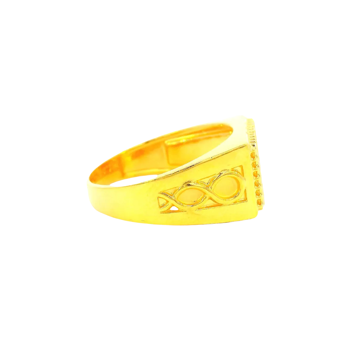 22K Two-Tone Yellow & White Gold Men’s Ring (7.7 Grams) – Modern & Elegant