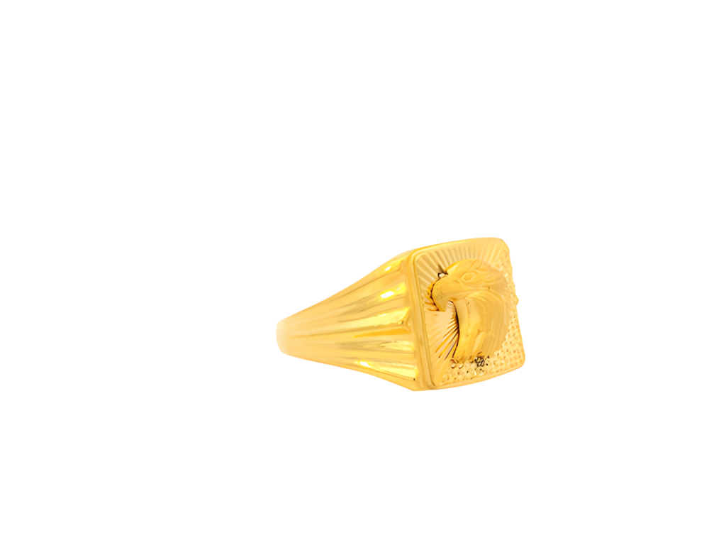 22K Yellow Gold Eagle Design Men’s Ring (5.1 Grams)
