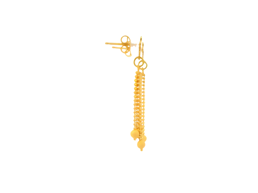 22K Polished Yellow Gold Hanging Earrings