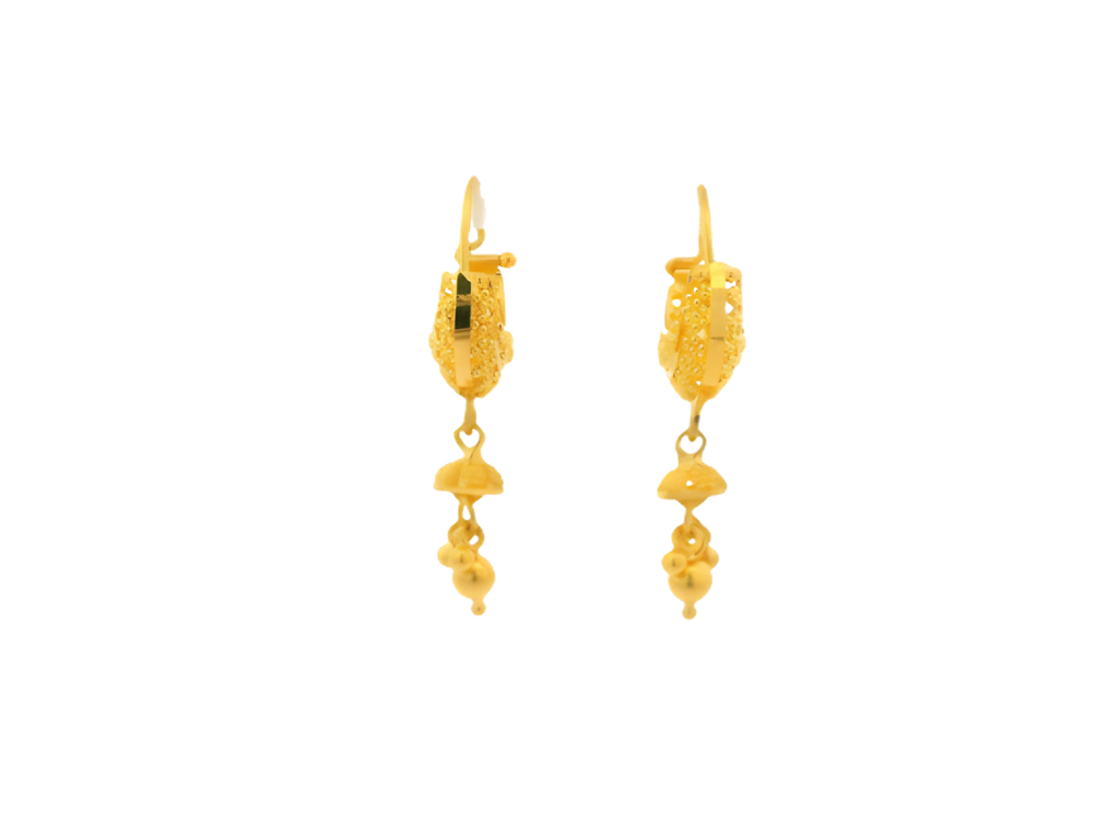 22K Polished Yellow Gold Hoop Earrings