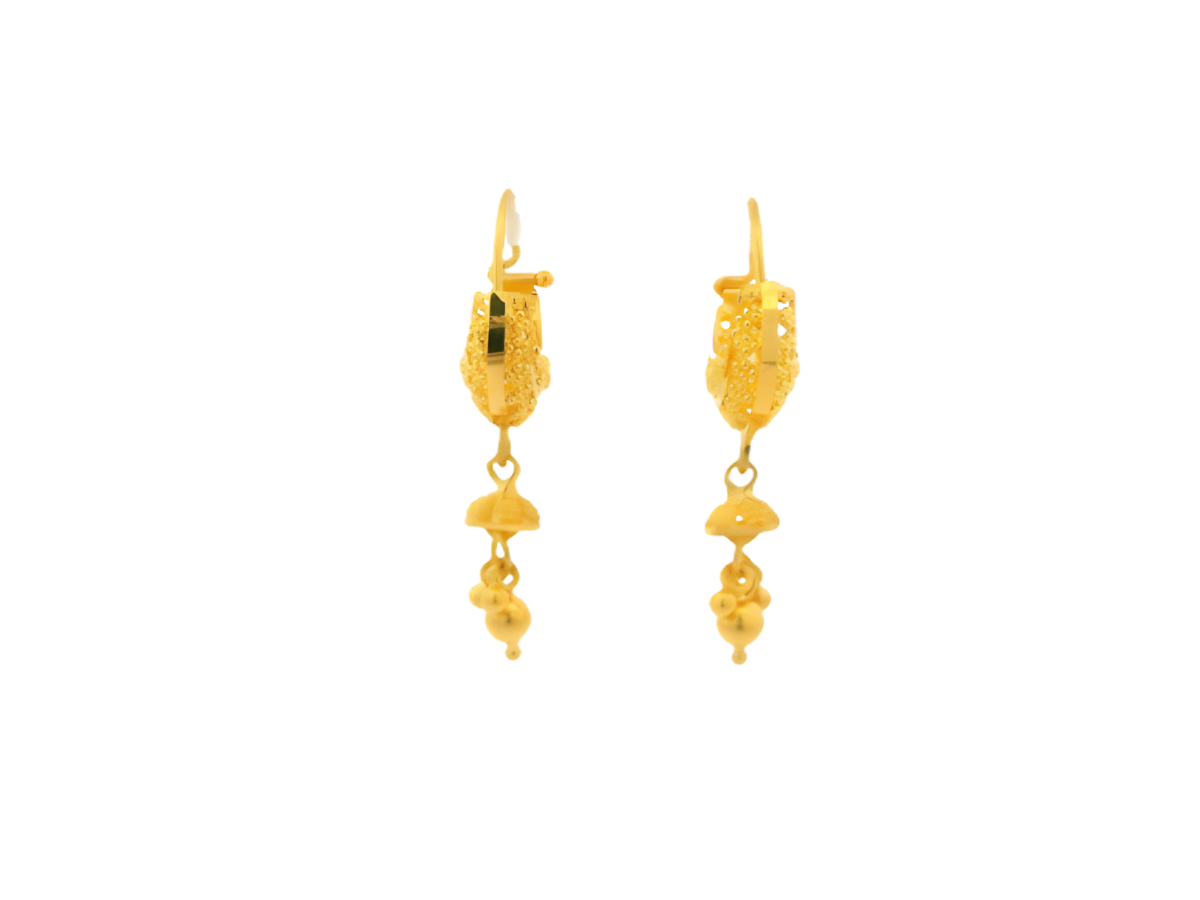 22K Polished Yellow Gold Hoop Earrings