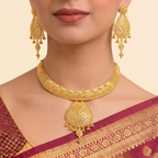 Elegant Yellow Gold Layered Medallion Necklace with Floral Engraving