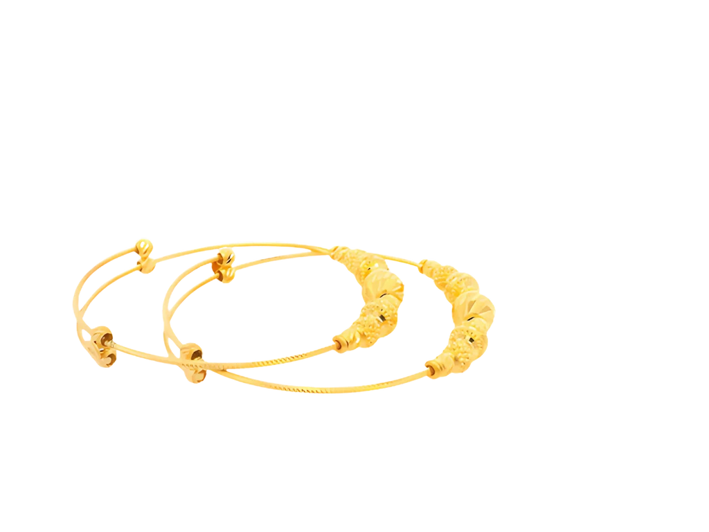22K Yellow Gold Adjustable Baby Bangles (7.4 Grams)
