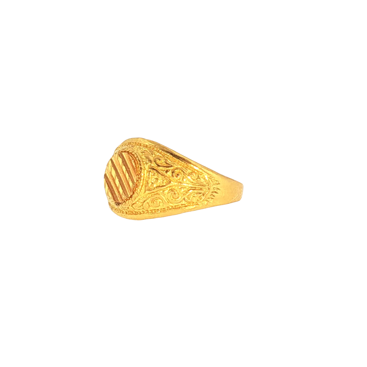 22K Yellow Gold Fancy Men’s Ring – Size 9.5, 8.2g with Cubic Zirconia