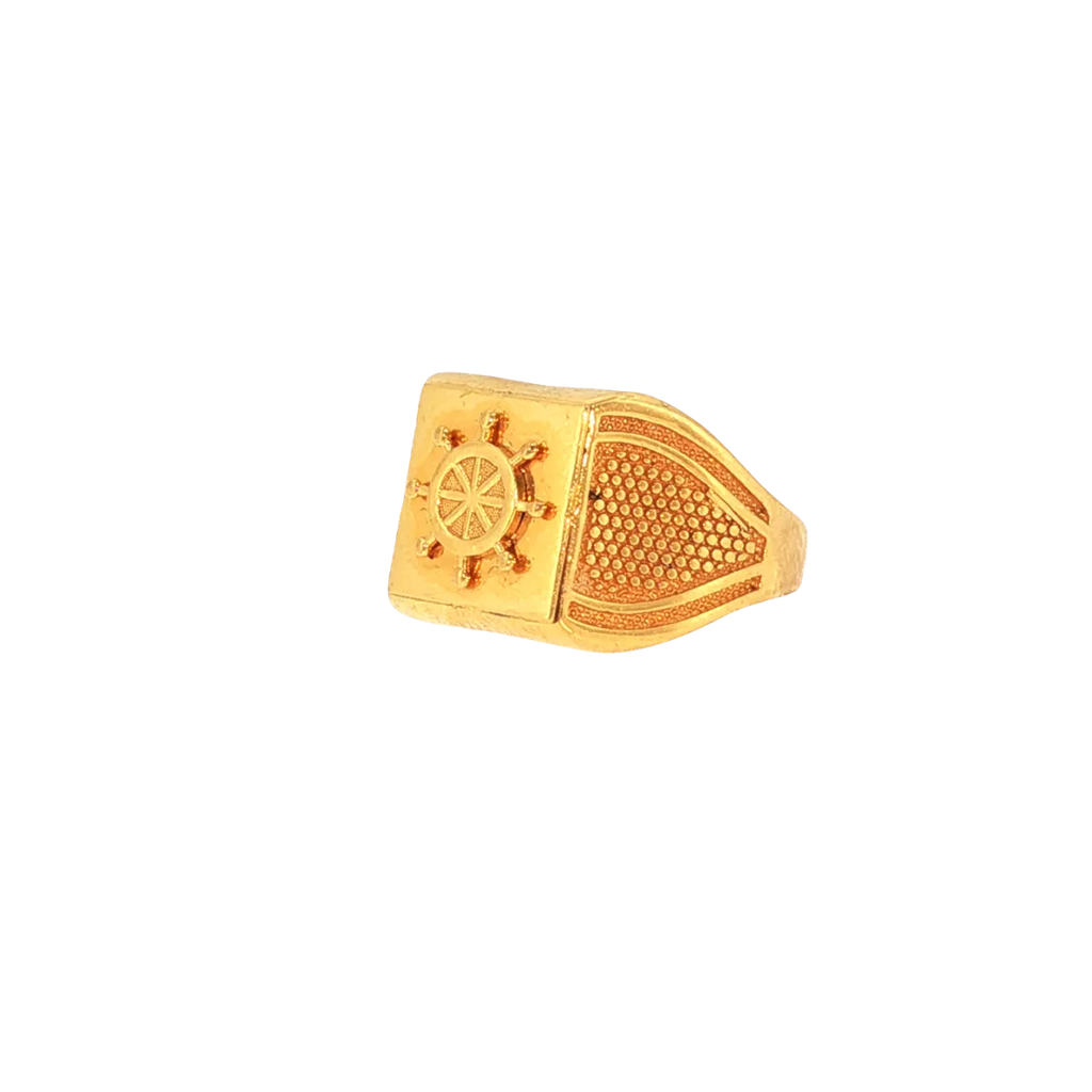 22K Yellow Gold Men’s Fancy Ring (13.1 Grams) – Bold & Luxurious Design