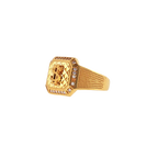 Fancy 22K Yellow Gold Men’s Ring with Cubic Zirconia – 7.0g, Size 10