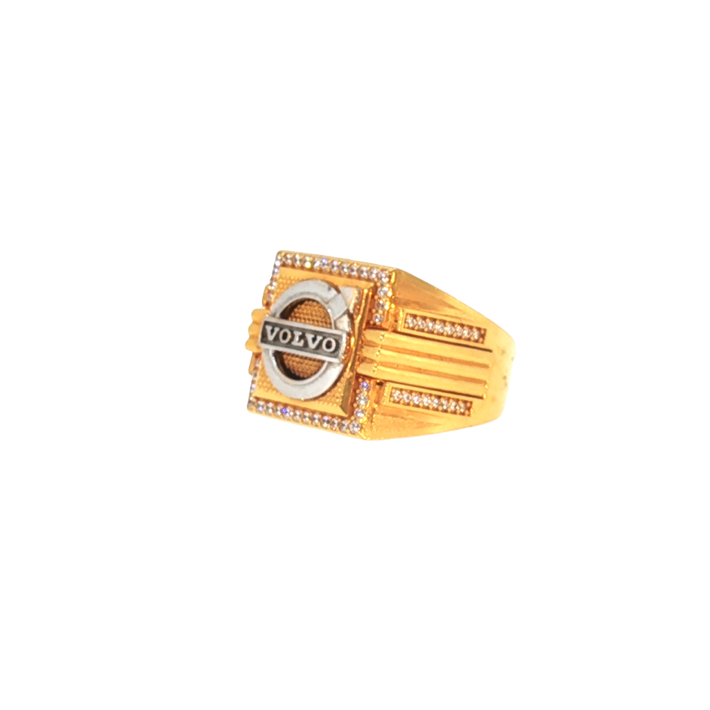 Bold 22K Yellow Gold Stone Ring with Cubic Zirconia – 16.2g Luxury Statement Piece