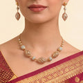 22K Tri-Color Gold Necklace with Lobster Lock