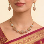 22K Tri-Color Gold Necklace with Lobster Lock