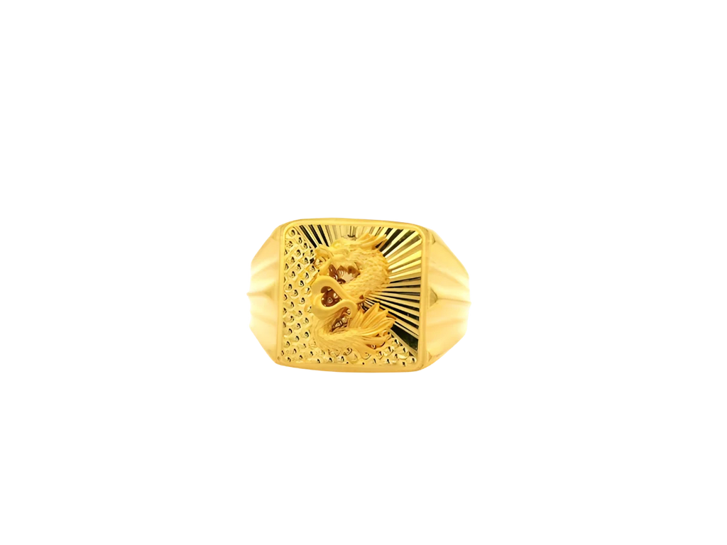 22K Yellow Gold Dragon Design Men’s Ring