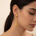 22K Yellow Gold Fancy Stud Earrings | Elegant Polished Tops
