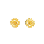 22K Yellow Gold Traditional Stud Earrings | Heavy Luxury Polished Tops