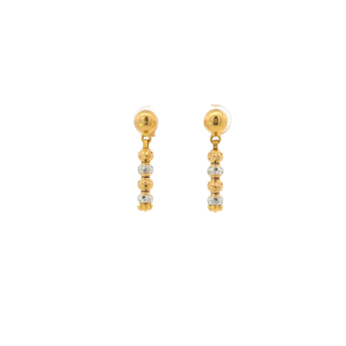 22K Two-Tone Gold Hanging Earrings | Stylish Long Drop Tops