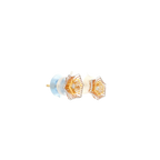22K Two-Tone Gold Stud Earrings | Elegant Polished Tops