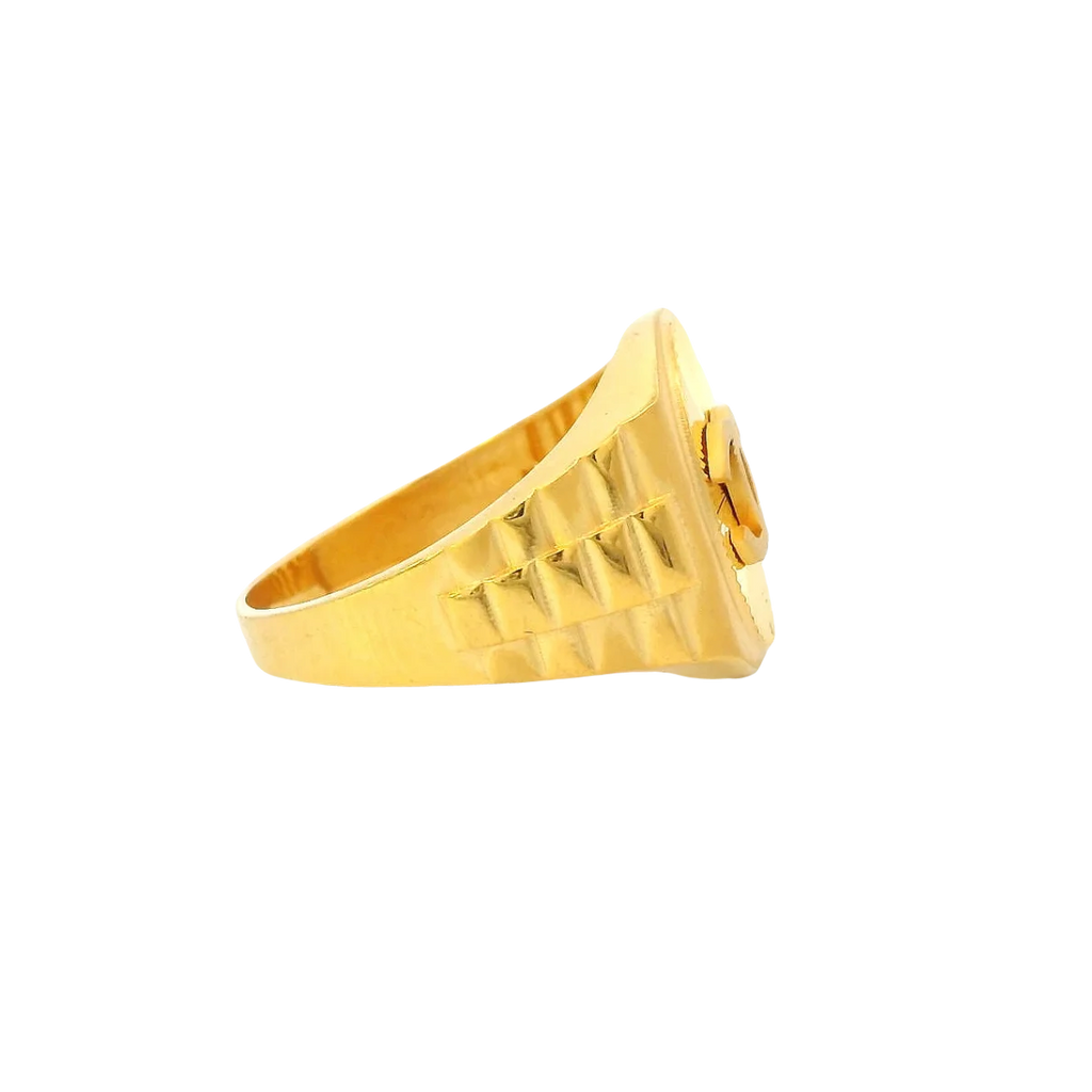 Fancy 22K Yellow Gold Men’s Ring – 7g, Size 10.5