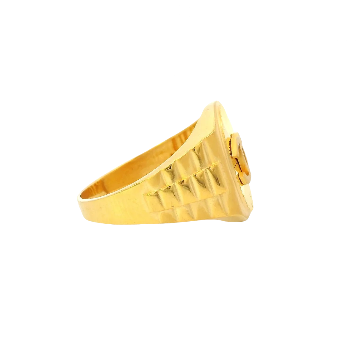 Fancy 22K Yellow Gold Men’s Ring – 7g, Size 10.5
