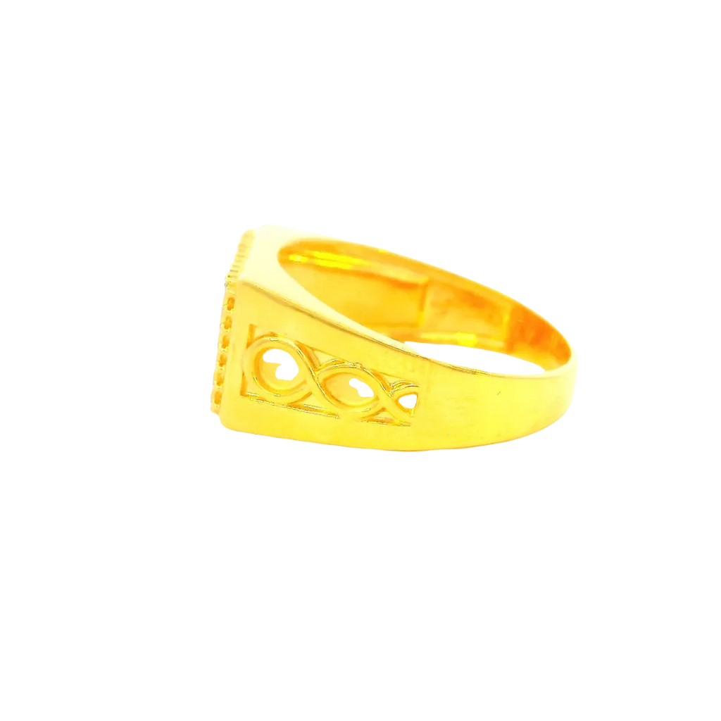 22K Two-Tone Yellow & White Gold Men’s Ring (7.7 Grams) – Modern & Elegant