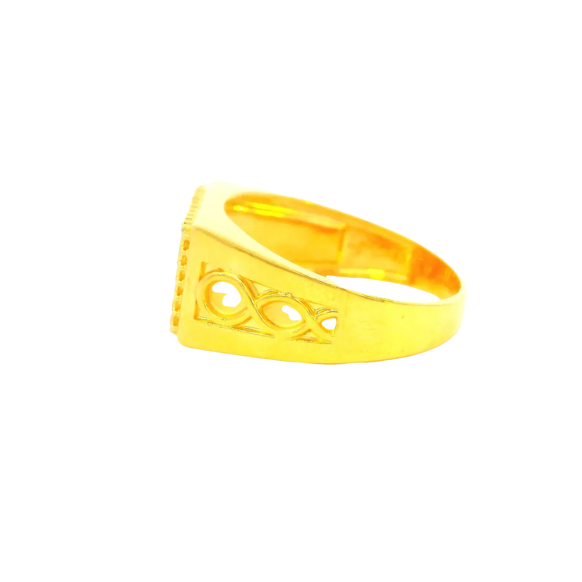 22K Two-Tone Yellow & White Gold Men’s Ring (7.7 Grams) – Modern & Elegant