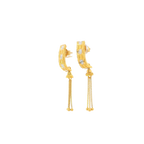 22K Two-Tone Gold Hanging Earrings | Elegant Long Drop Design