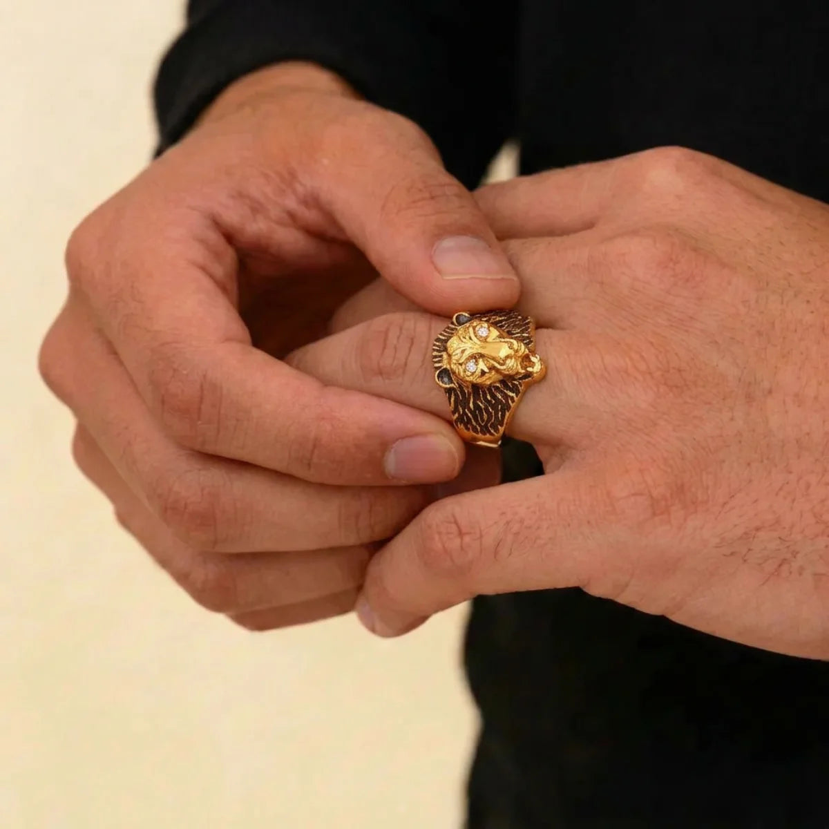 22K Yellow Gold Fancy Men’s Ring | Elegant Designer Band