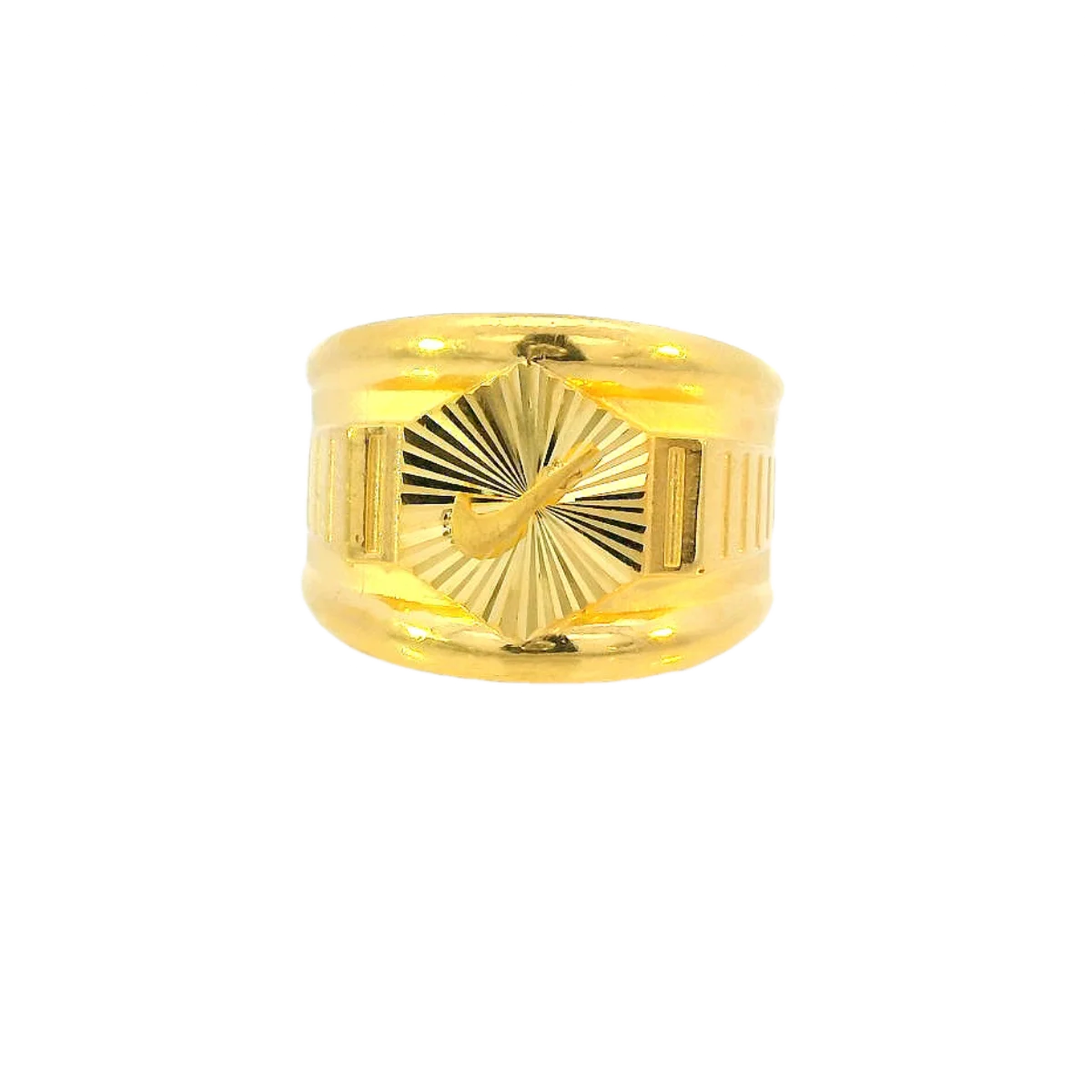 Fancy 22K Yellow Gold Men’s Ring – 5.3g, Size 9.5