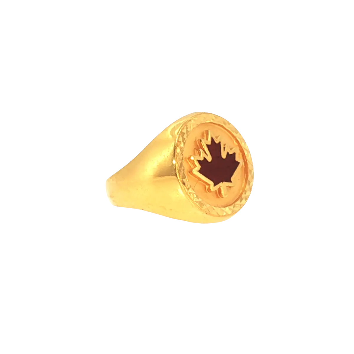 22K Men’s Yellow Gold Meena Karie Ring – 9.1g, Polished Finish, Resizable, Size 10.5