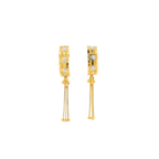 22K Two-Tone Gold Hanging Earrings | Elegant Long Drop Design