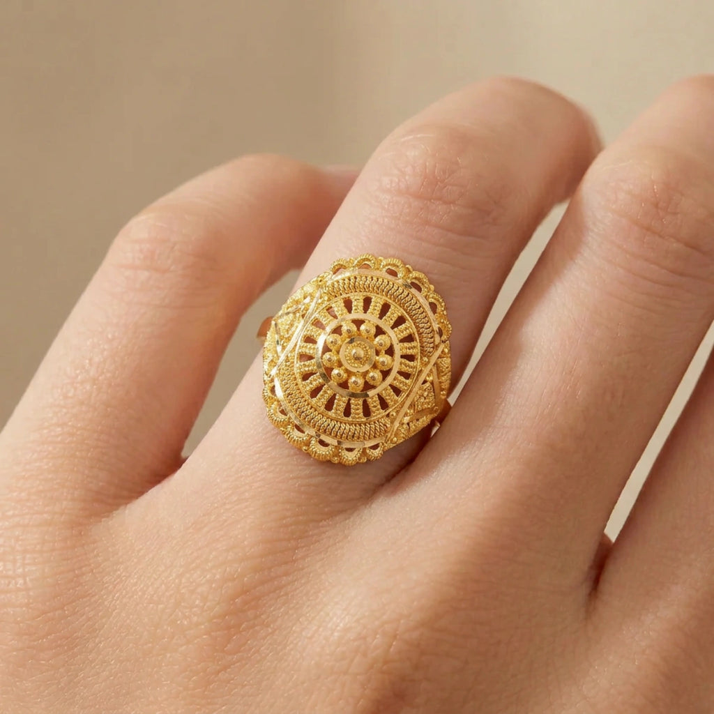 22K Yellow Gold Ring with Resizing Option