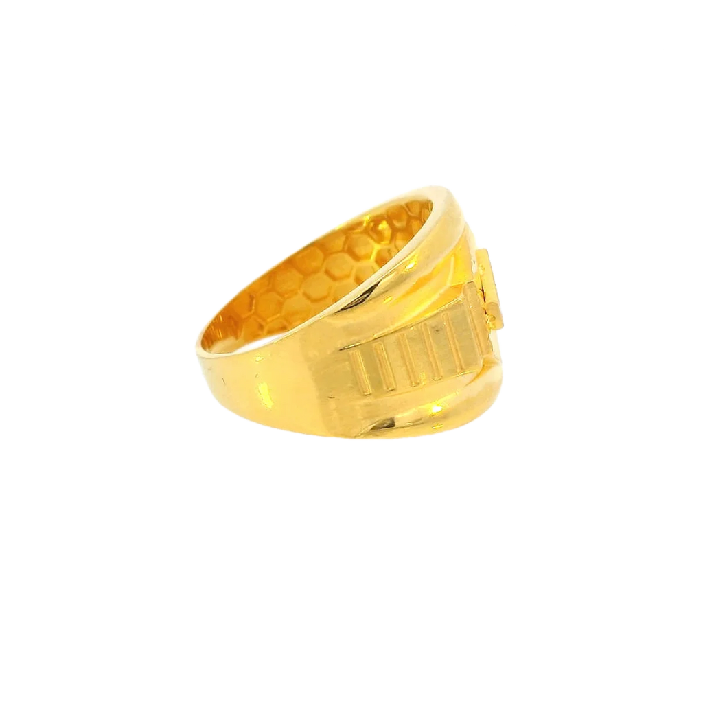 Fancy 22K Yellow Gold Men’s Ring – 5.3g, Size 9.5