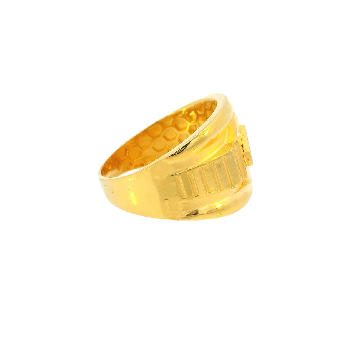 Fancy 22K Yellow Gold Men’s Ring – 5.3g, Size 9.5