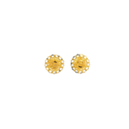 22K Yellow Gold Traditional Stud Earrings | Lightweight Polished Tops