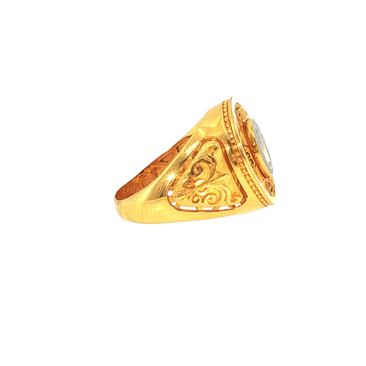 Elegant 21K Yellow Gold Fancy Ring – 12.6g Luxurious Statement Design
