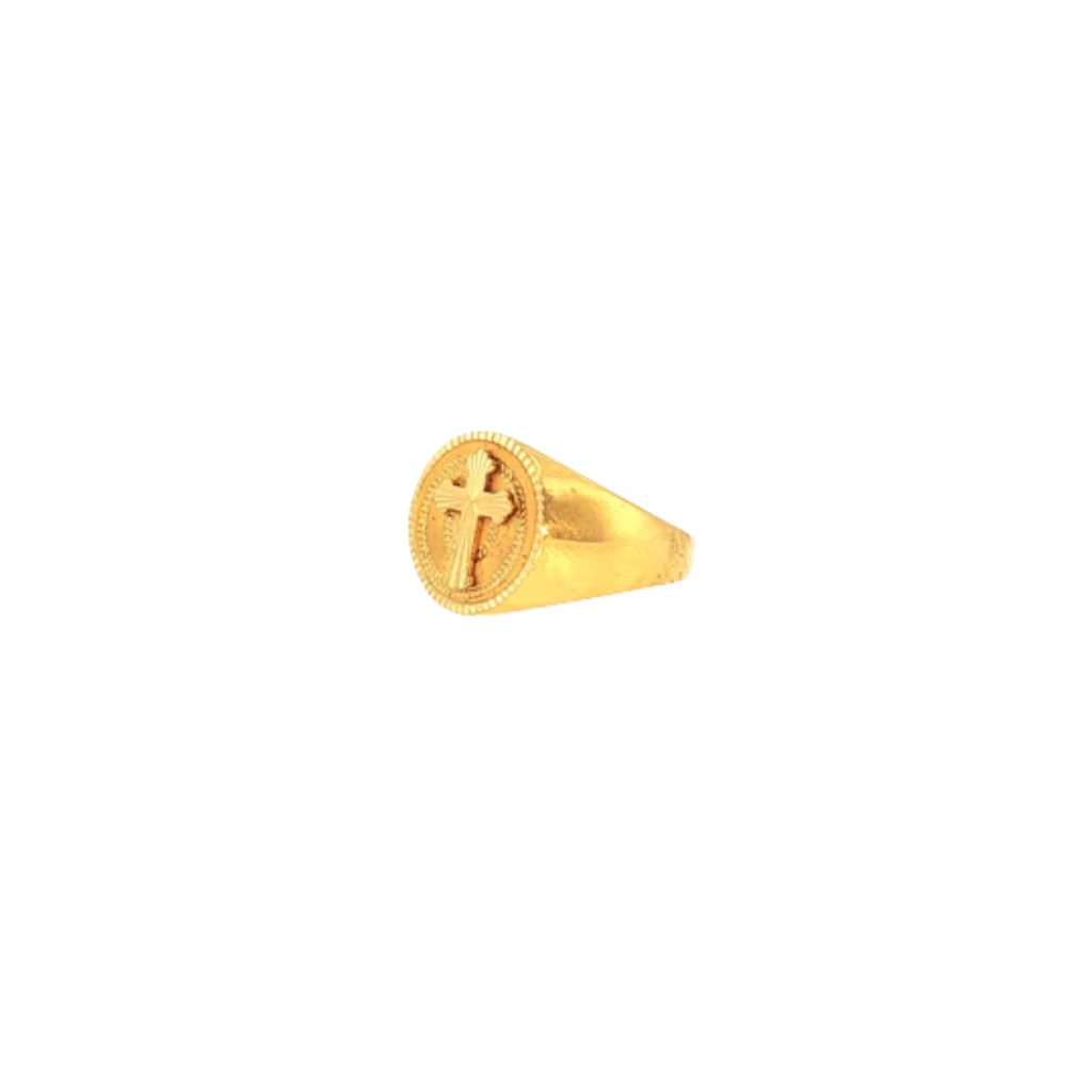 22K Yellow Gold Traditional Men’s Ring | Premium Classic Band