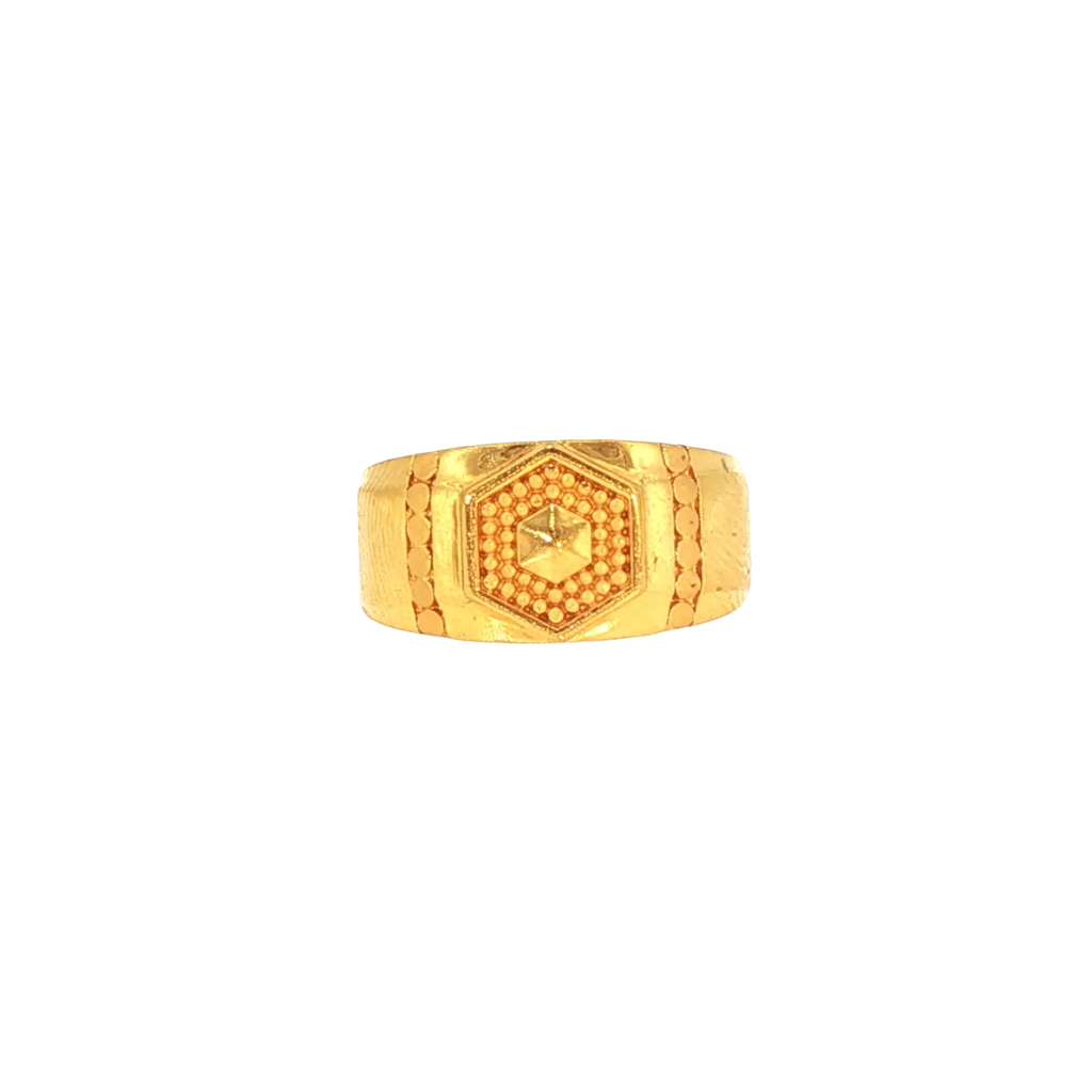 22K Yellow Gold Men’s Fancy Ring (7.9 Grams) – Bold & Refined Design