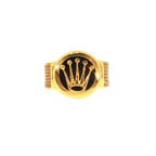 22K Men’s Yellow Gold Stone Ring with Cubic Zirconia – 13.9g, Resizable, Size 10.5