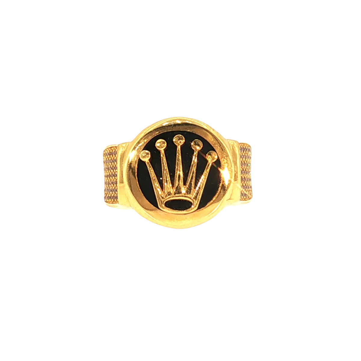 22K Men’s Yellow Gold Stone Ring with Cubic Zirconia – 13.9g, Resizable, Size 10.5