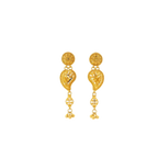 22K Yellow Gold Traditional Hanging Earrings | Premium Long Drop Design