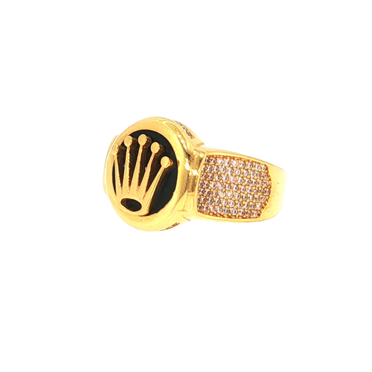 22K Men’s Yellow Gold Stone Ring with Cubic Zirconia – 13.9g, Resizable, Size 10.5