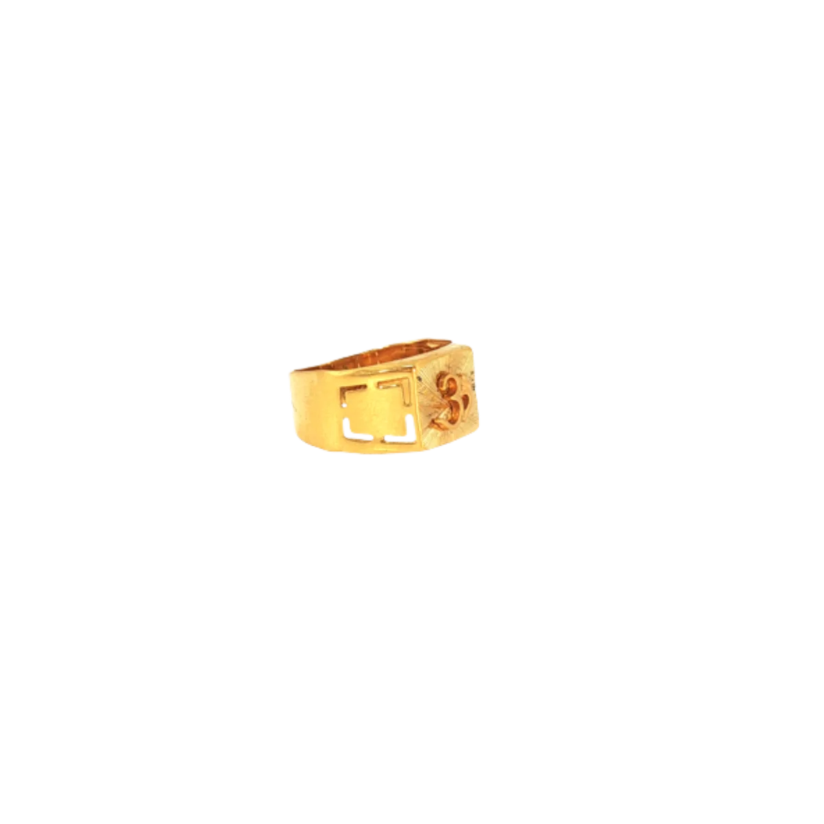 22K Yellow Gold Om Men’s Ring | Lightweight Spiritual Band