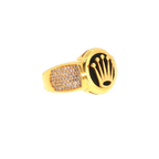 22K Men’s Yellow Gold Stone Ring with Cubic Zirconia – 13.9g, Resizable, Size 10.5