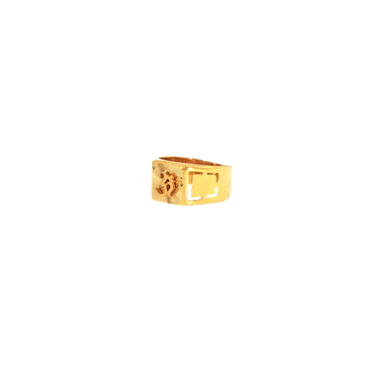 22K Yellow Gold Om Men’s Ring | Lightweight Spiritual Band