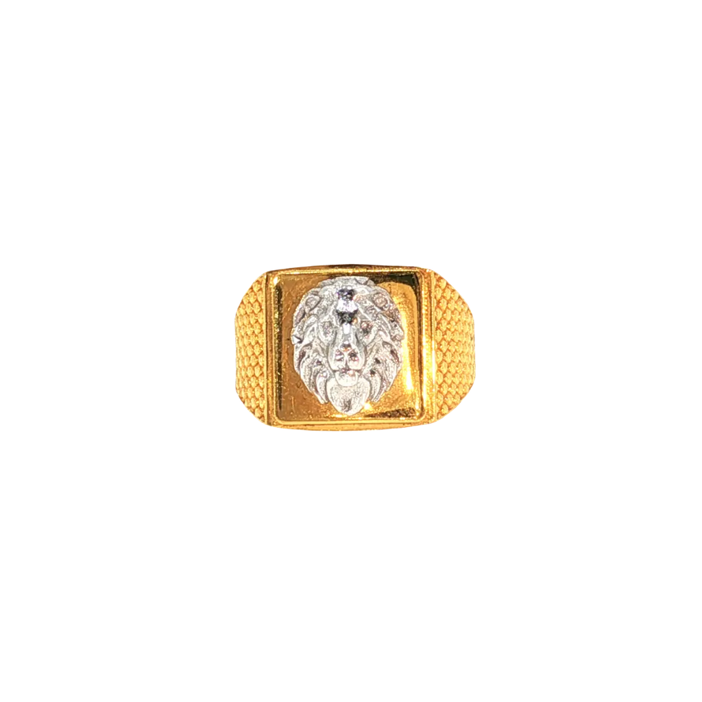 22K Two-Tone Yellow & White Gold Men’s Ring (6.5 Grams) – Elegant & Contemporary
